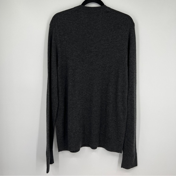 Abercrombie & Fitch V neck Sweater size Large charcoal Gray wool blend moose Y2K - Picture 5 of 11